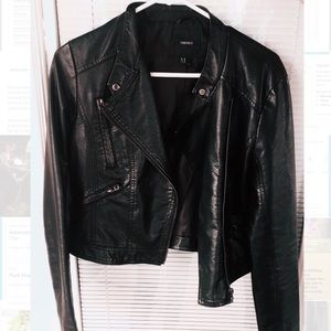 Forever21 Black Leather Jacket Excellent Condition